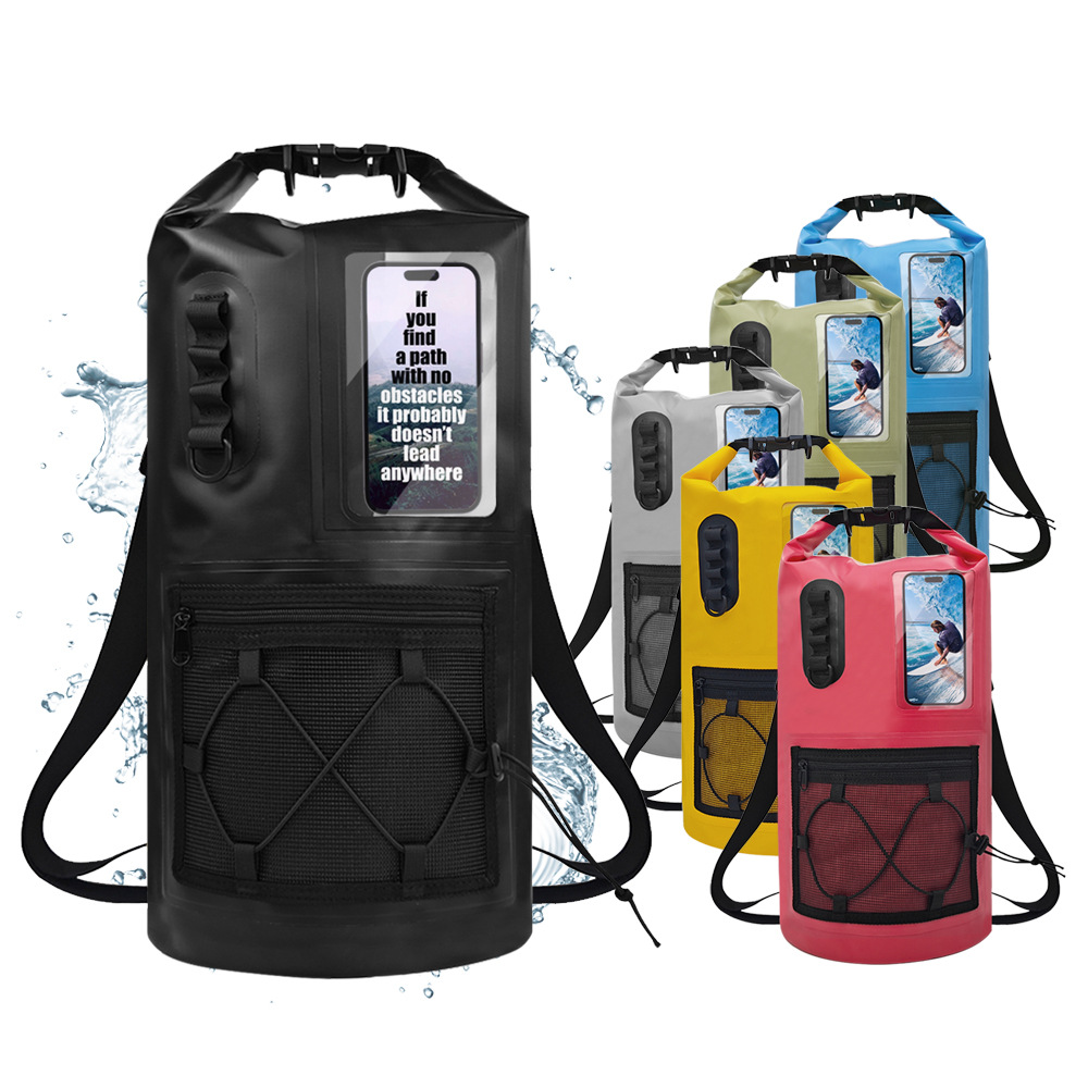 Dry Bag Roll Top - ﻿ 20L/30L ロールトップ防水ドライバッグ（スマホ用窓付き）ビーチバケットバッグ アウトドアハイキング、ボート、キャンプ、水泳用バックパック