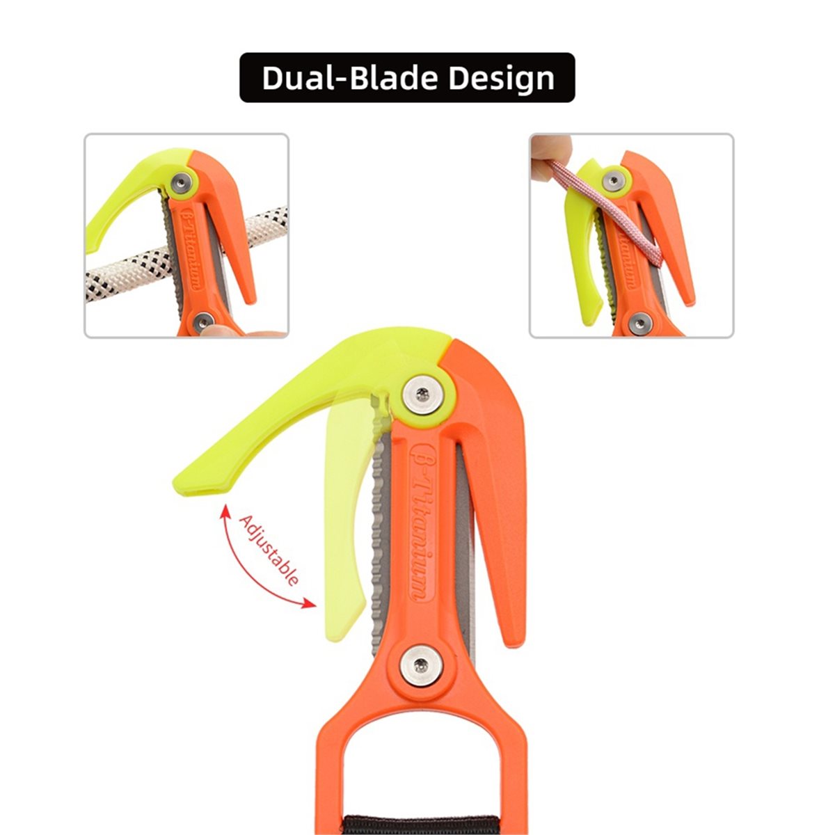 Dive Knife Titanium - 更新しました。 スキューバダイビング用チタン合金水中ロープカッター切断特殊ナイフスピアフィッシングデュアルブレード安全救助ツール