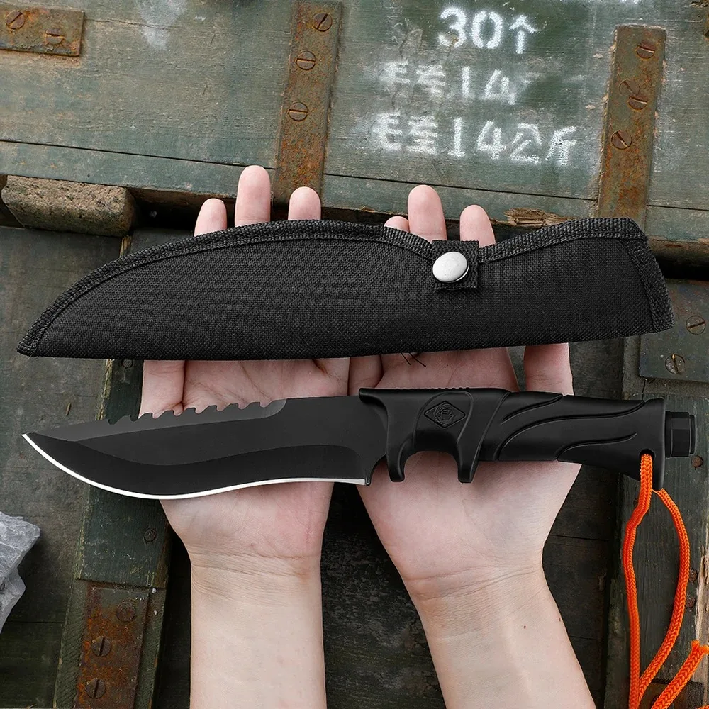 アウトドアEDC固定刃高硬度ストレートナイフ多目的キャンプ・ - Dive Knife Titanium のレビューと価格