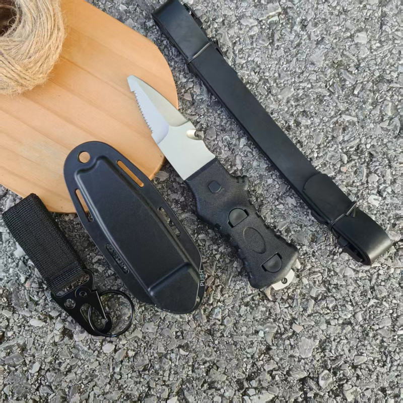 屋外水難救助ナイフ、ロープカッター付きステンレス鋼ダイビング - Dive Knife Titanium のレビューと価格