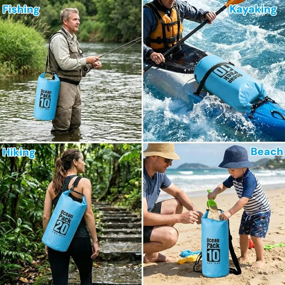 500D防水ドライバッグフローティング、ロールトップドライサ - Dry Bag Roll Top のレビューと価格
