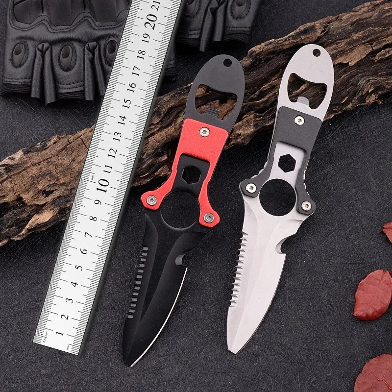 ステンレス鋼多機能ナイフダイビングツール水難救助ロープカッタ - Dive Knife Titanium のレビューと価格