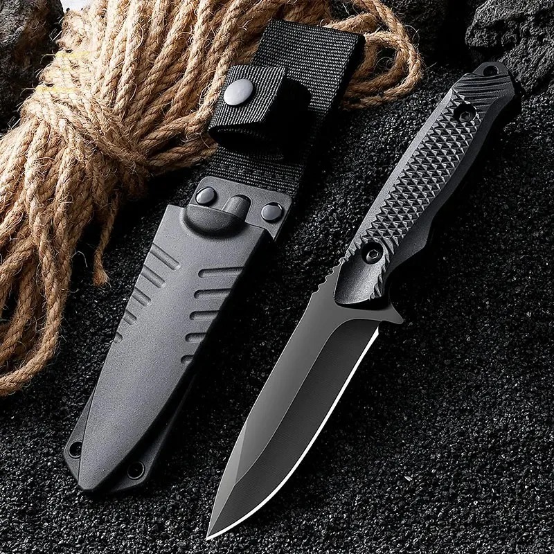 ステンレス鋼の鞘付きポケットナイフ、高硬度ナイフ、携帯用鞘付 - Dive Knife Titanium のレビューと価格